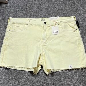 a.n.a Yellow Jean Shorts Frayed Hem